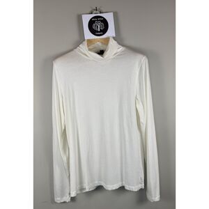 J Crew Women's 100% Cotton Off-white Lightweight Turtleneck Size XL